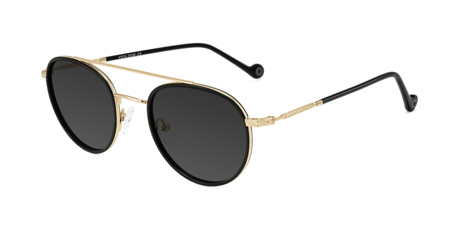 Angle of Biko in Black/Gold with Gray Tinted Lenses