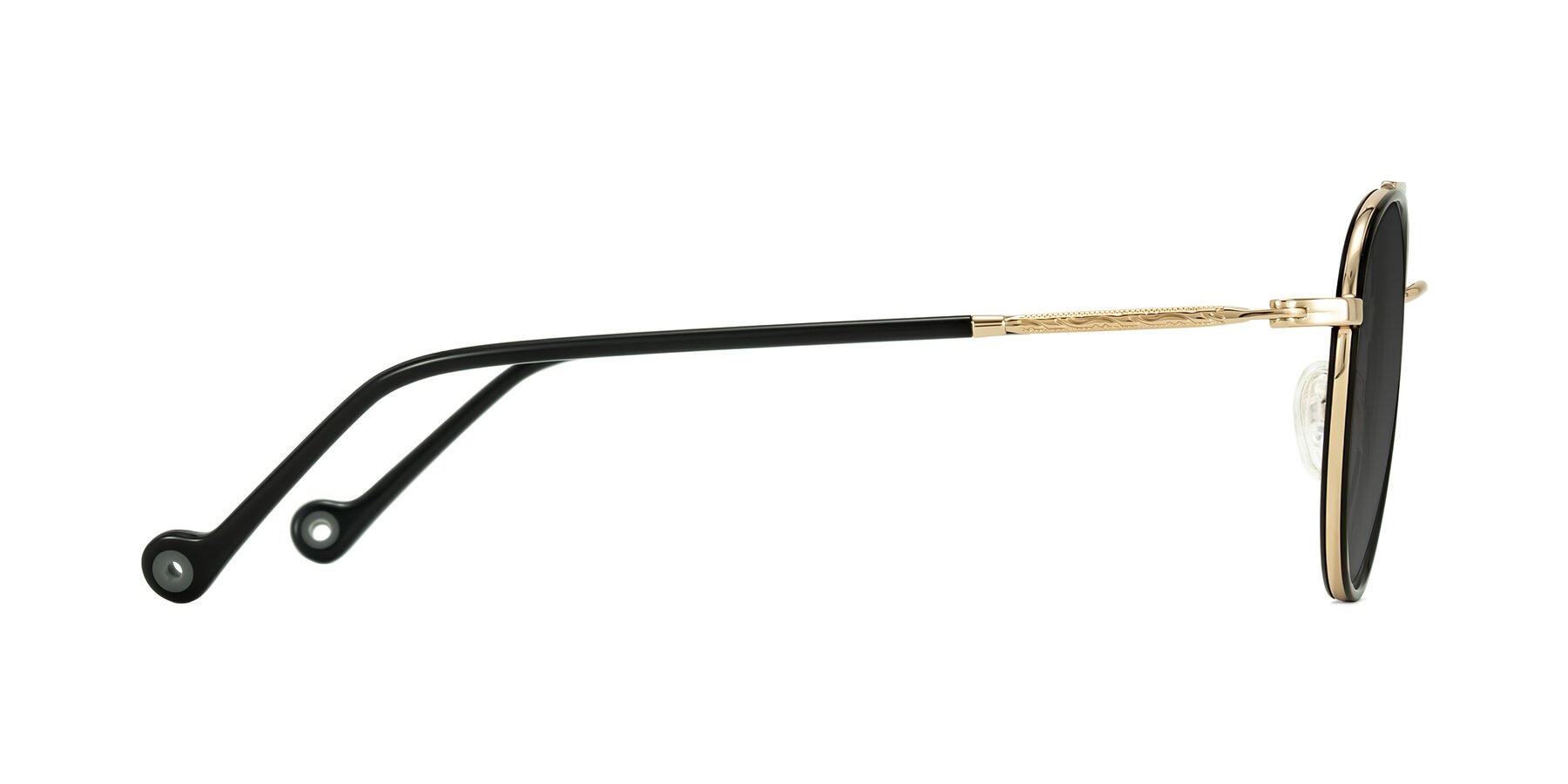 Side of Biko in Black/Gold with Gray Tinted Lenses