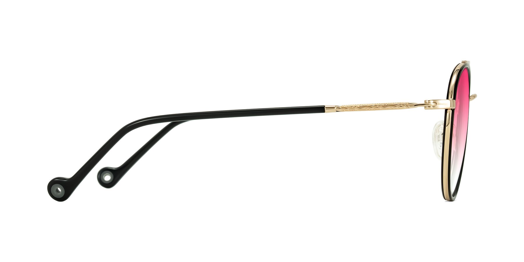 Side of Biko in Black/Gold with Pink Gradient Lenses