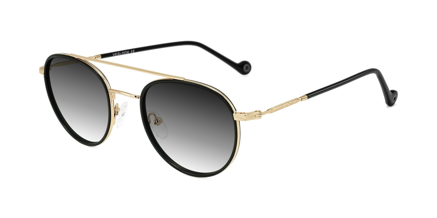 Angle of Biko in Black/Gold with Gray Gradient Lenses