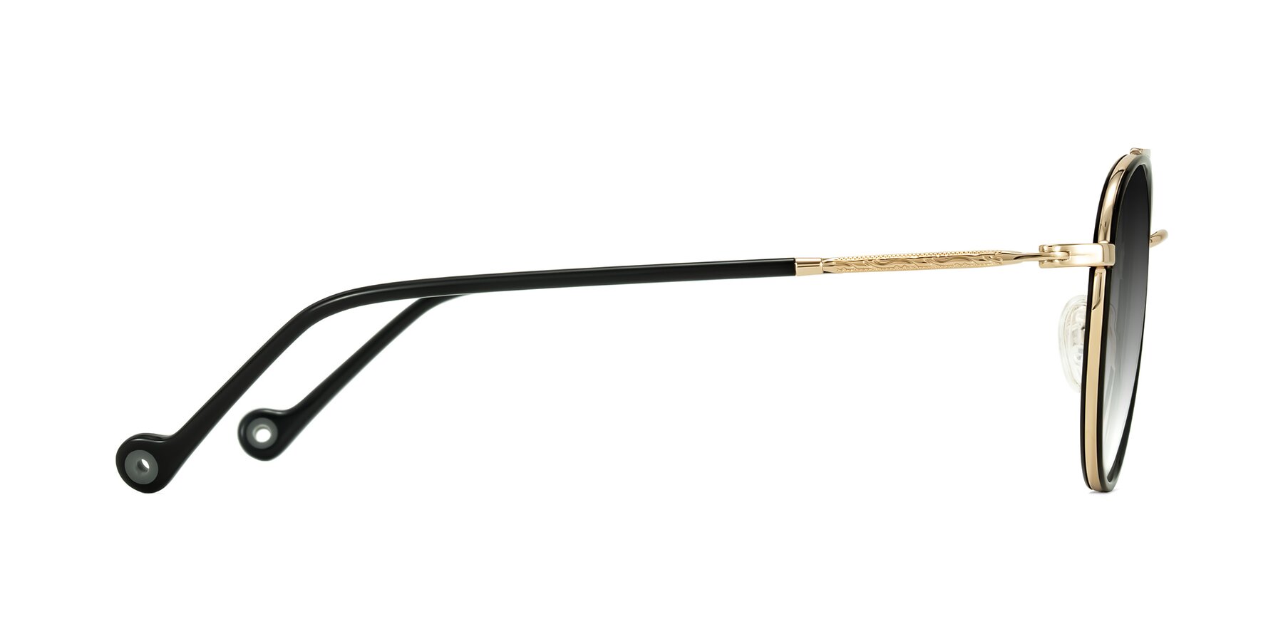 Side of Biko in Black/Gold with Gray Gradient Lenses