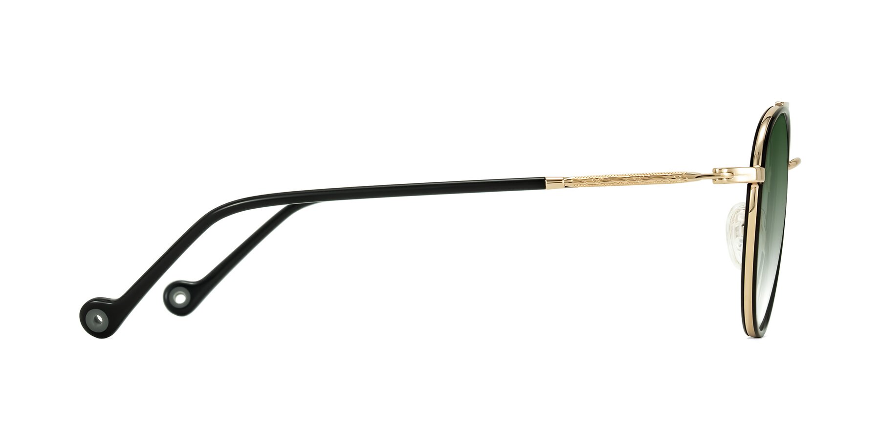 Side of Biko in Black/Gold with Green Gradient Lenses