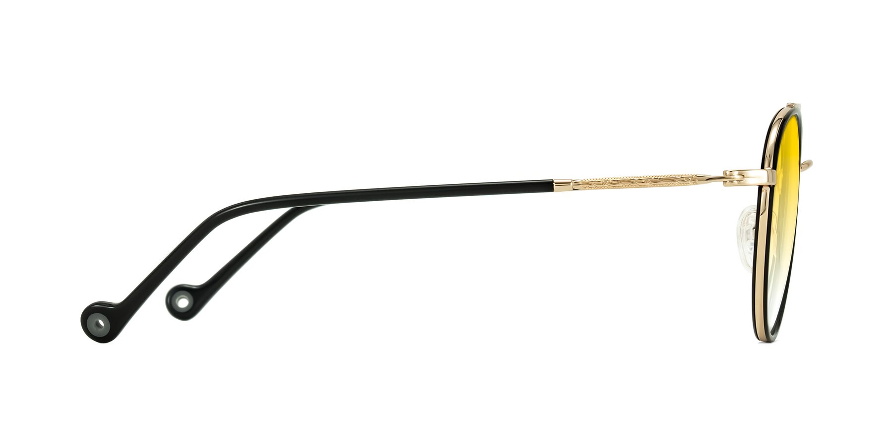 Side of Biko in Black/Gold with Yellow Gradient Lenses
