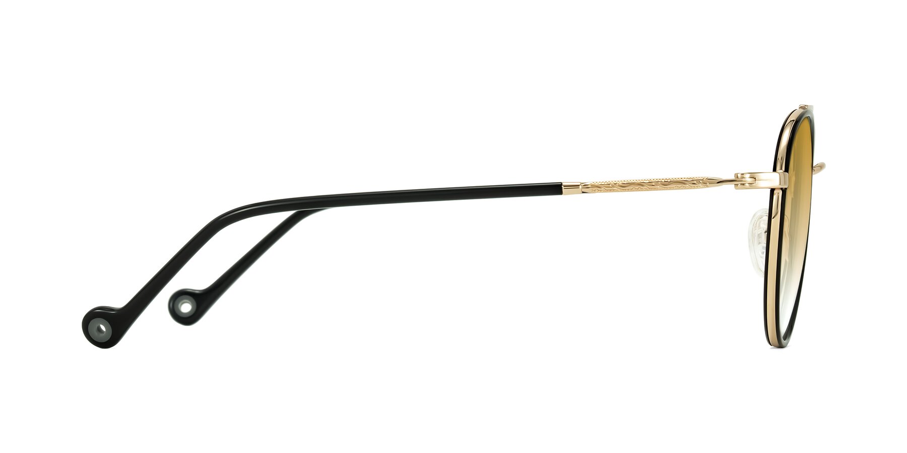Side of Biko in Black/Gold with Champagne Gradient Lenses