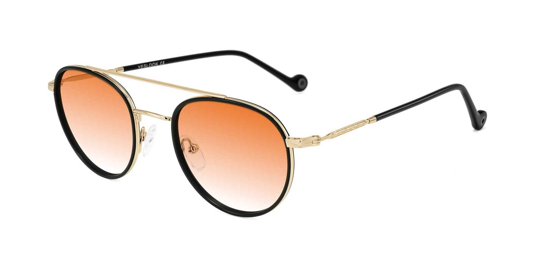 Angle of Biko in Black/Gold with Orange Gradient Lenses