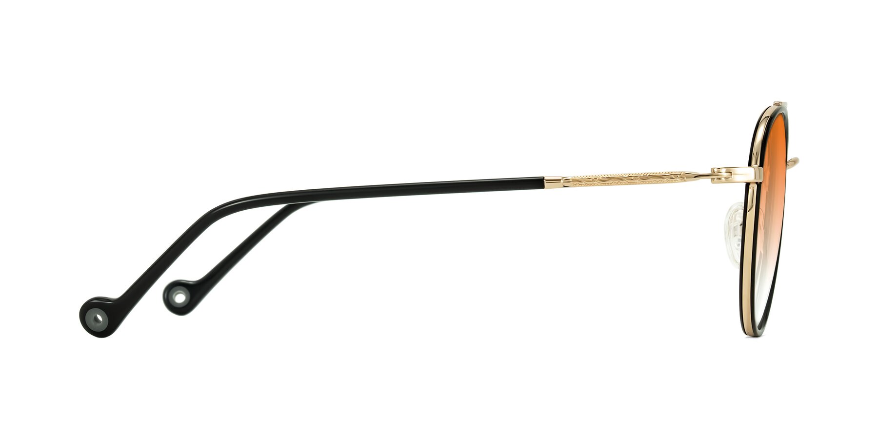 Side of Biko in Black/Gold with Orange Gradient Lenses