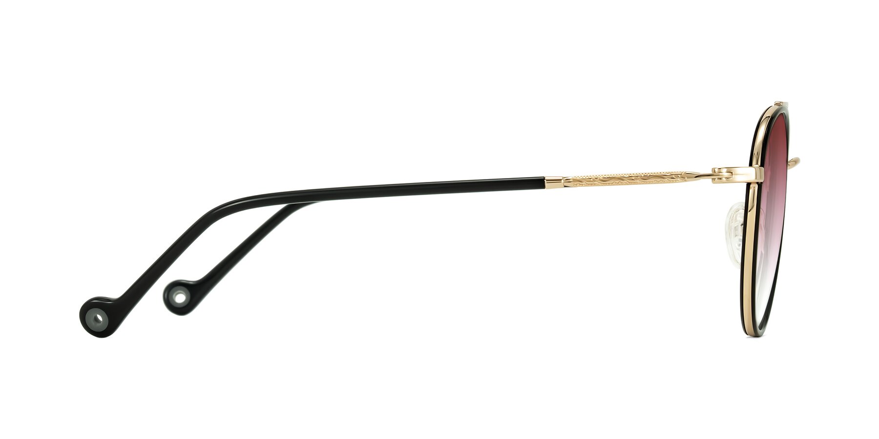 Side of Biko in Black/Gold with Garnet Gradient Lenses