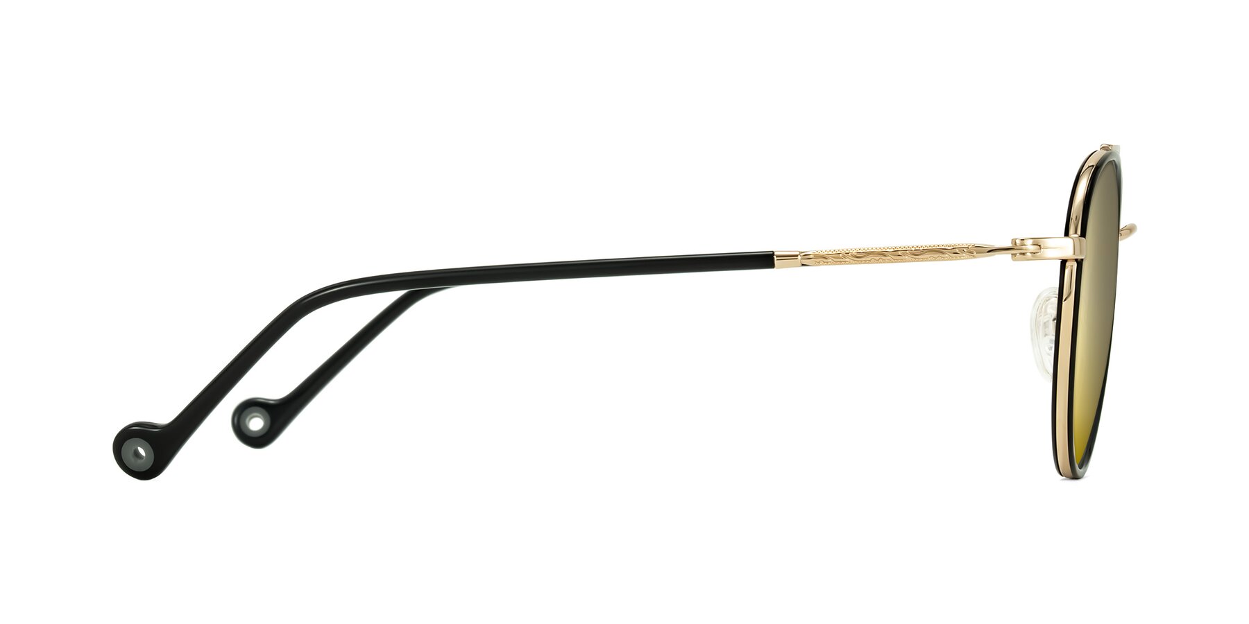 Side of Biko in Black/Gold with Gold Mirrored Lenses
