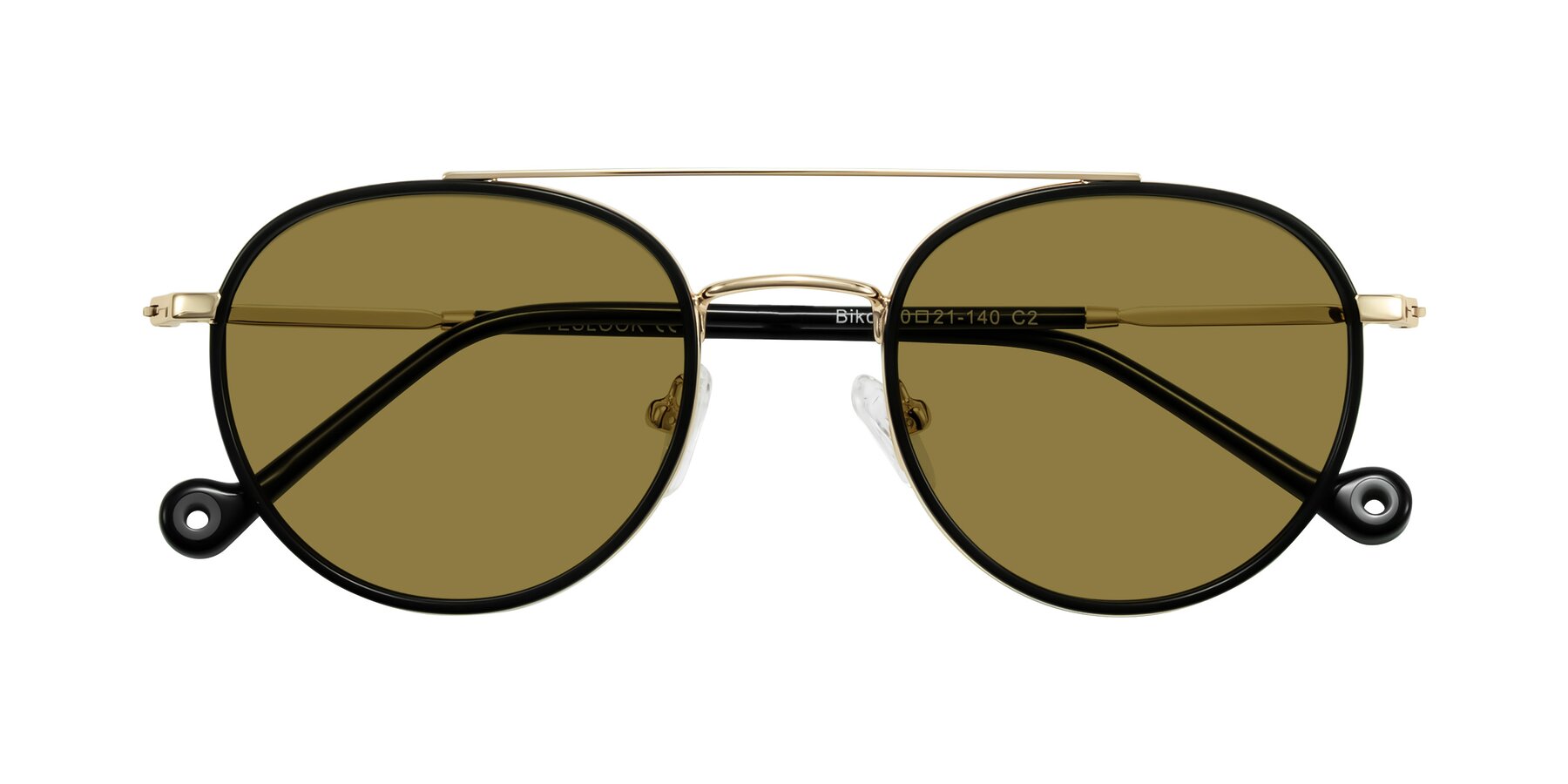 Folded Front of Biko in Black/Gold with Brown Polarized Lenses