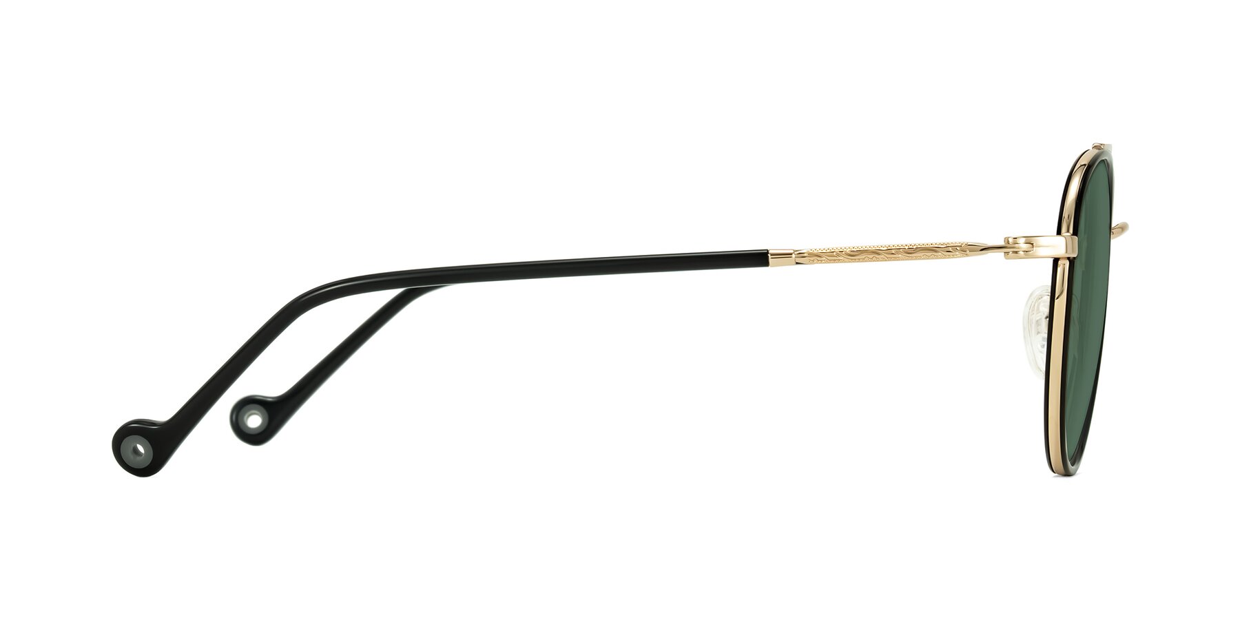 Side of Biko in Black/Gold with Green Polarized Lenses