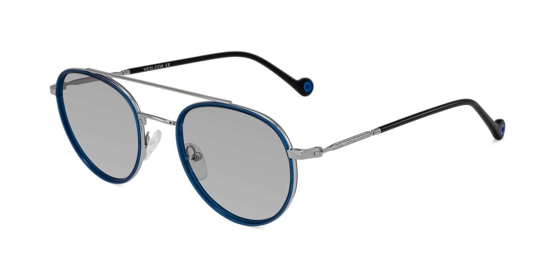 Angle of Biko in Blue/Silver with Light Gray Tinted Lenses