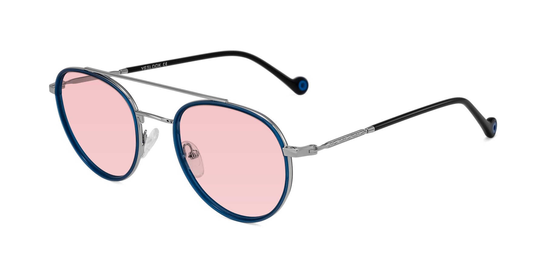Angle of Biko in Blue/Silver with Light Garnet Tinted Lenses