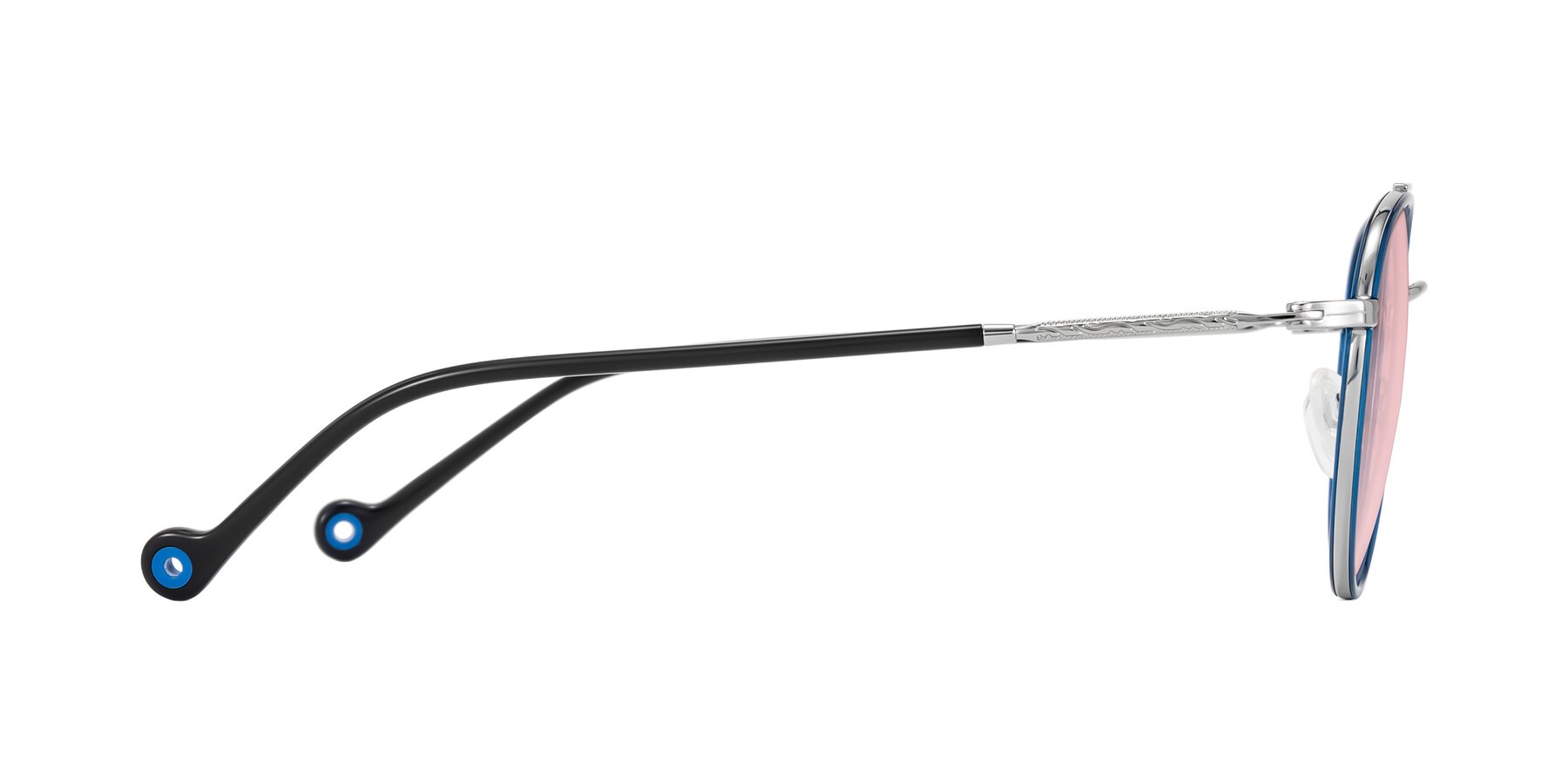 Side of Biko in Blue/Silver with Light Garnet Tinted Lenses