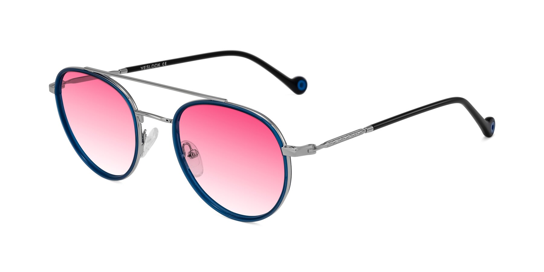 Angle of Biko in Blue/Silver with Pink Gradient Lenses