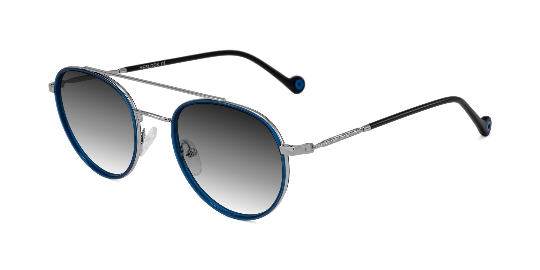 Angle of Biko in Blue/Silver with Gray Gradient Lenses