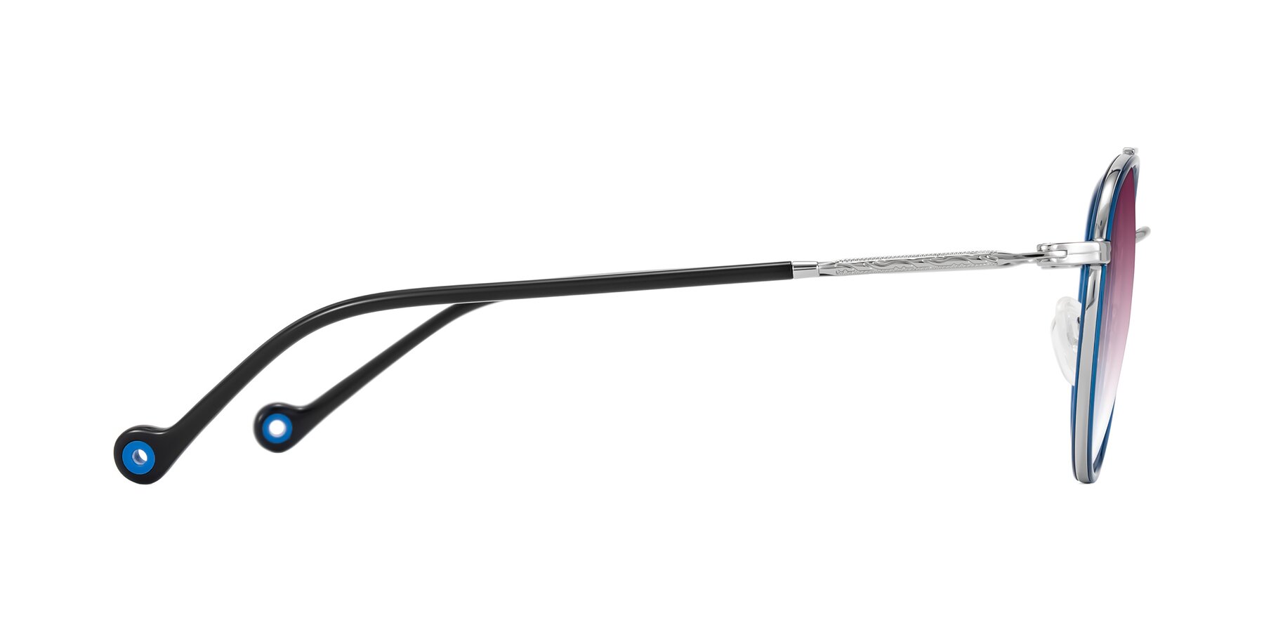 Side of Biko in Blue/Silver with Wine Gradient Lenses