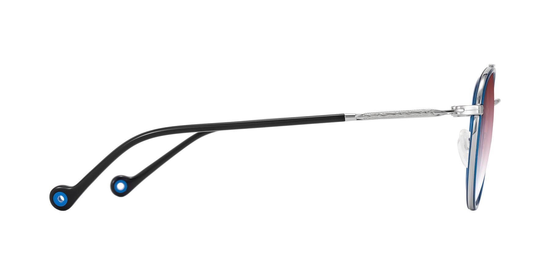 Side of Biko in Blue/Silver with Garnet Gradient Lenses