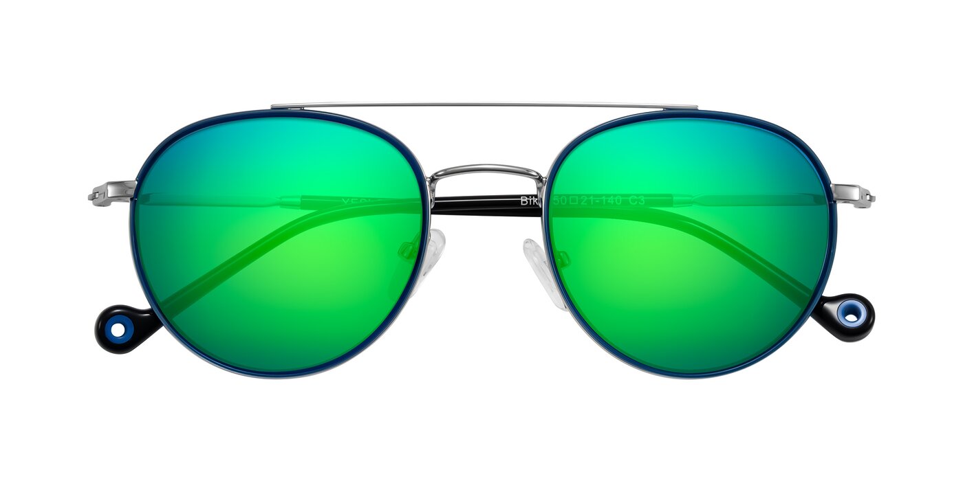 Biko - Blue/Silver Flash Mirrored Sunglasses
