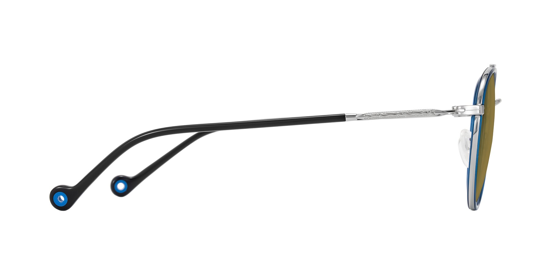 Side of Biko in Blue/Silver with Brown Polarized Lenses