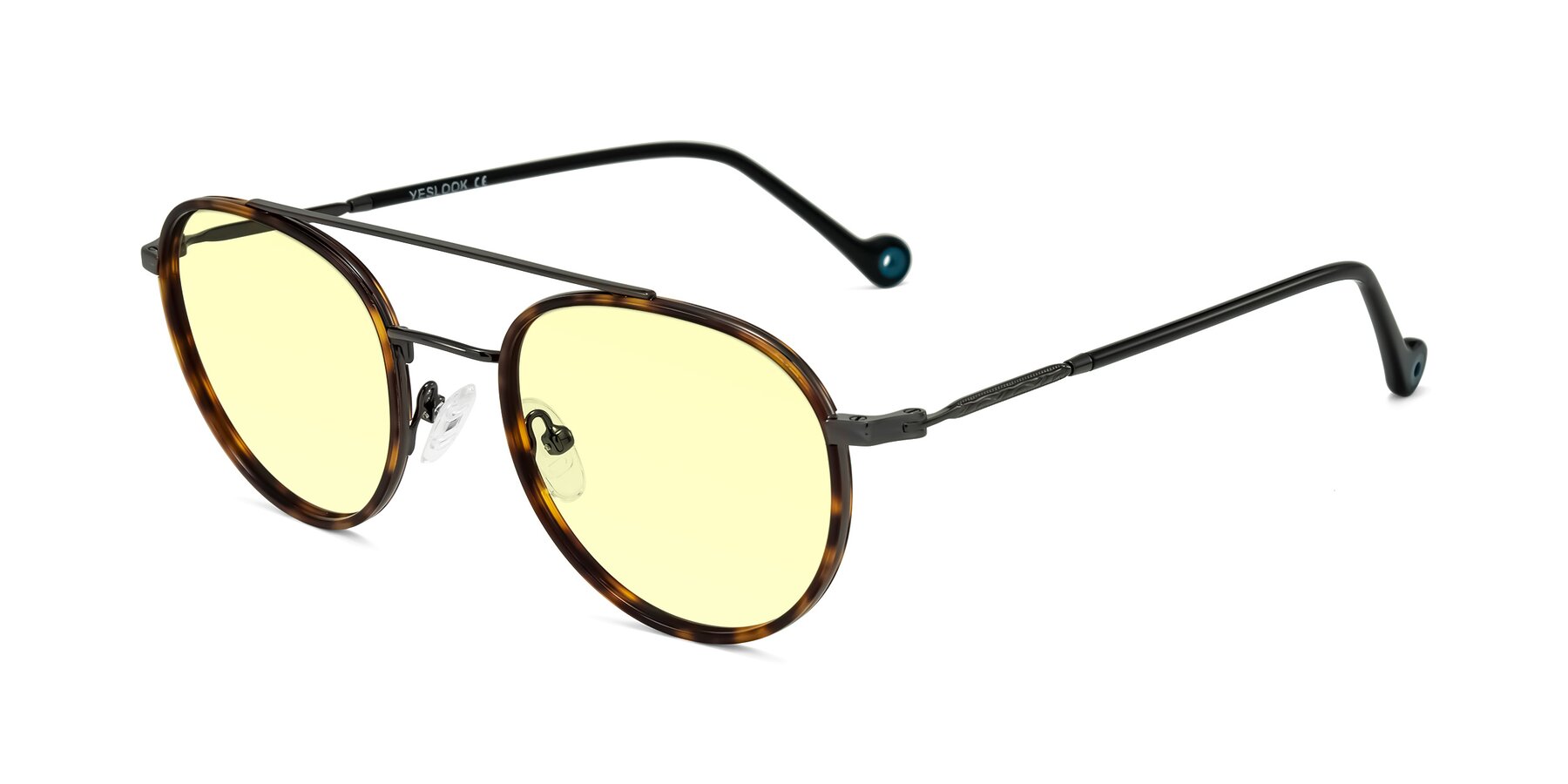 Angle of Biko in Tortoise/Gunmetal with Light Yellow Tinted Lenses