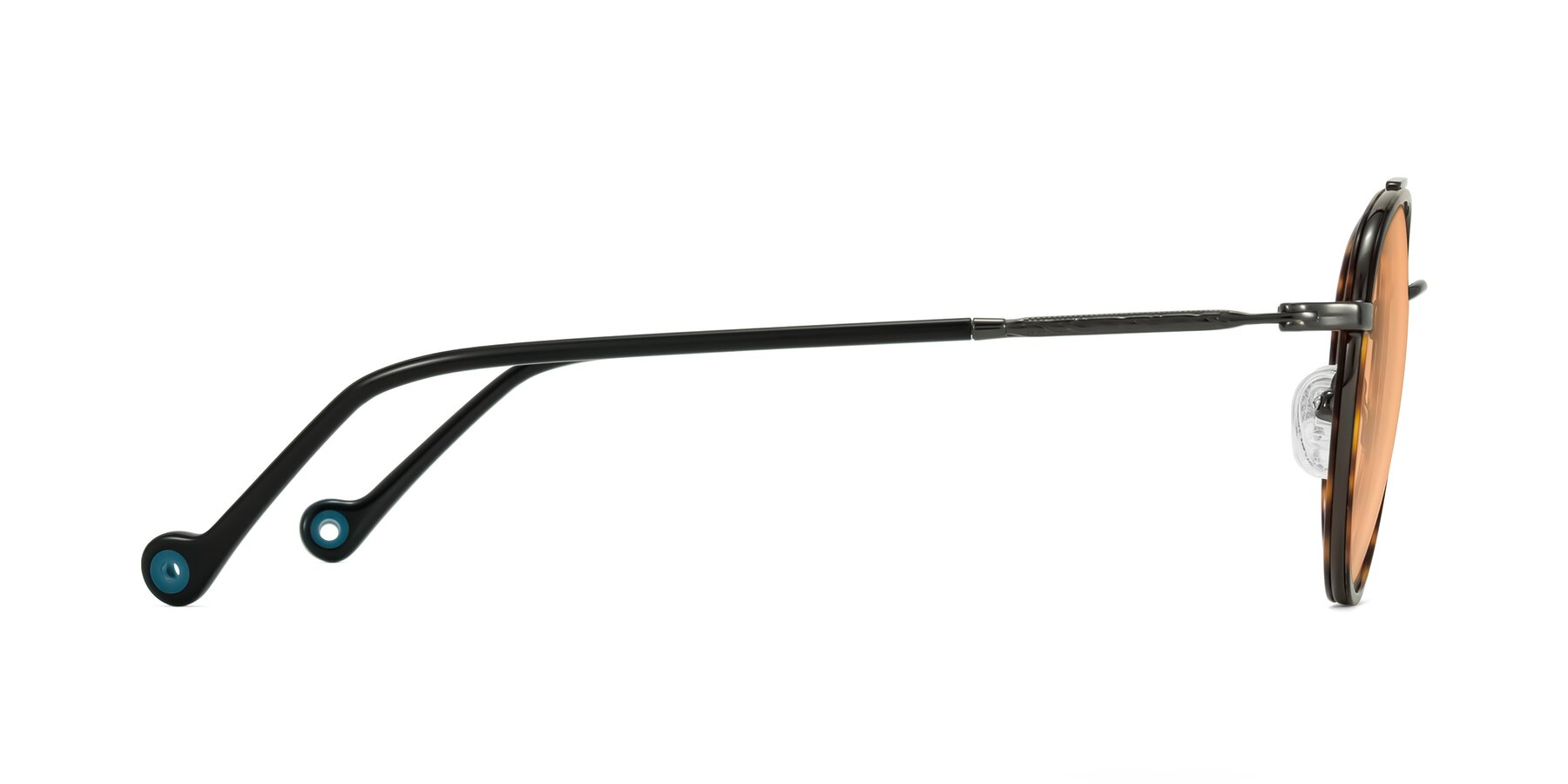 Side of Biko in Tortoise/Gunmetal with Light Orange Tinted Lenses