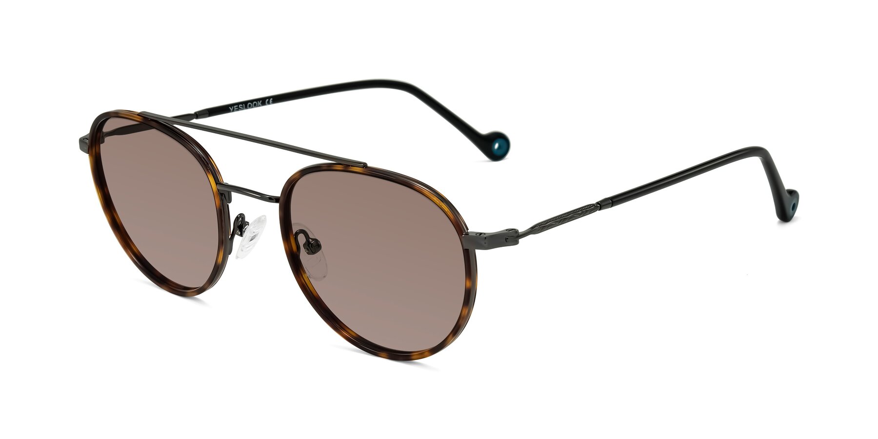 Angle of Biko in Tortoise/Gunmetal with Medium Brown Tinted Lenses