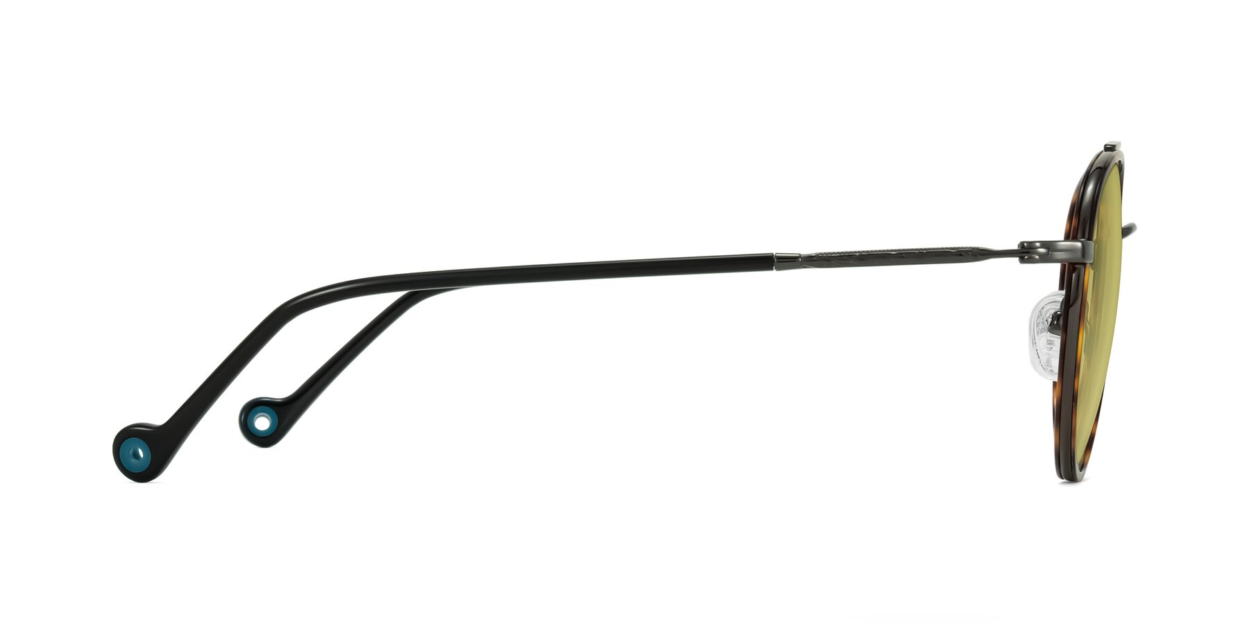 Side of Biko in Tortoise/Gunmetal with Medium Champagne Tinted Lenses