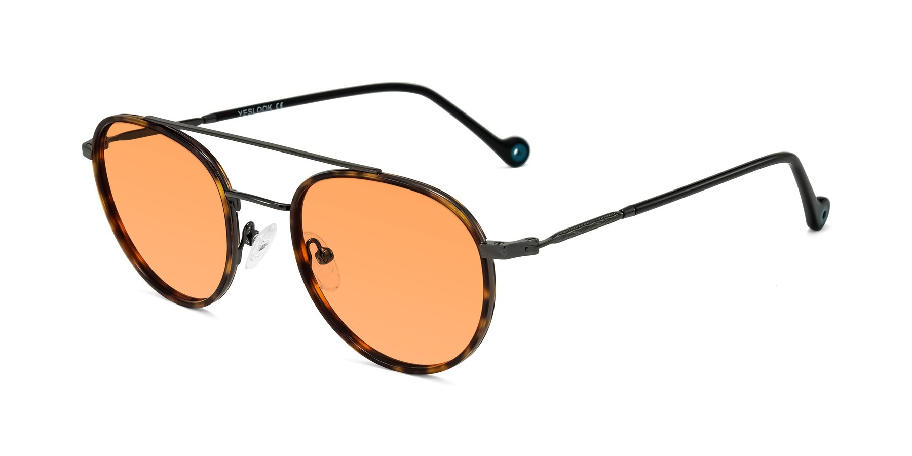 Angle of Biko in Tortoise/Gunmetal with Medium Orange Tinted Lenses