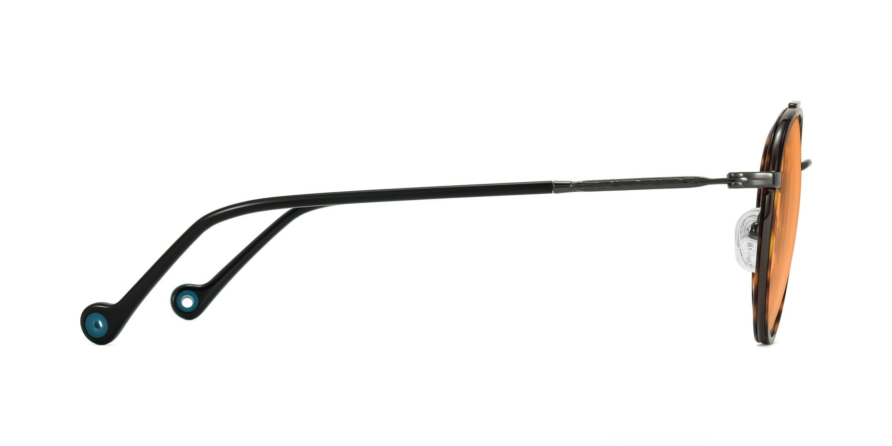 Side of Biko in Tortoise/Gunmetal with Medium Orange Tinted Lenses