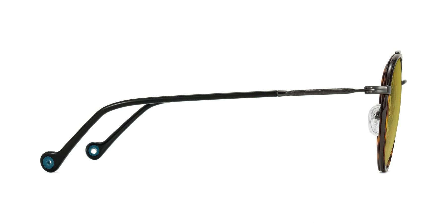 Side of Biko in Tortoise/Gunmetal with Champagne Tinted Lenses