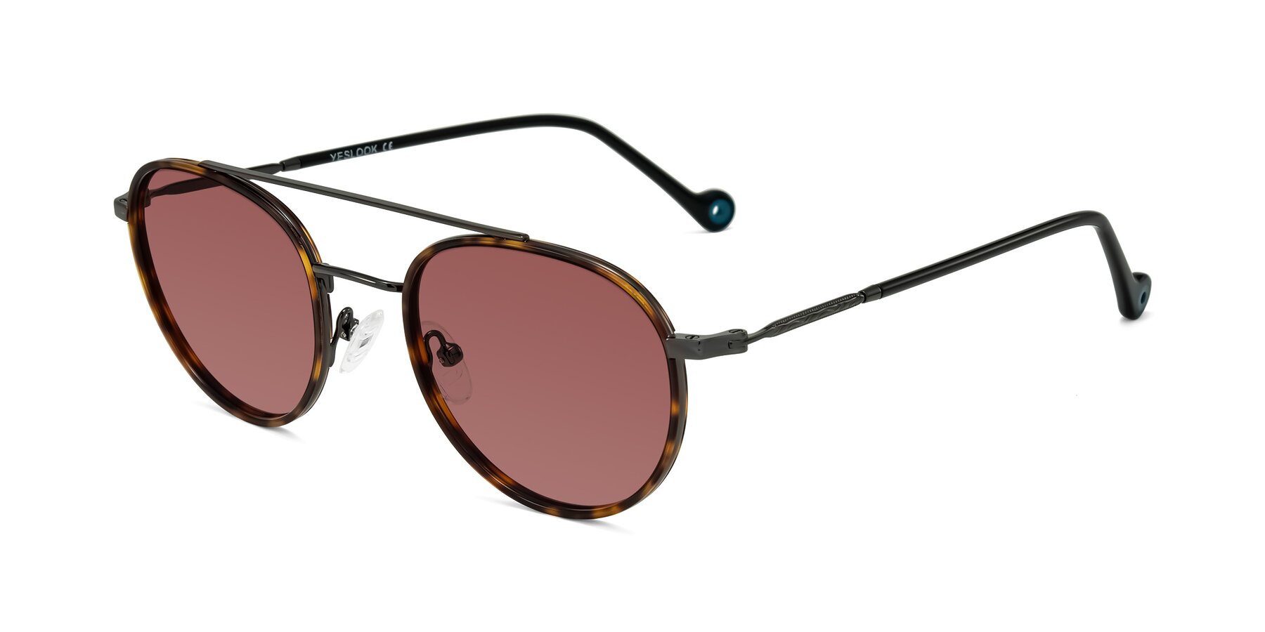 Angle of Biko in Tortoise/Gunmetal with Garnet Tinted Lenses