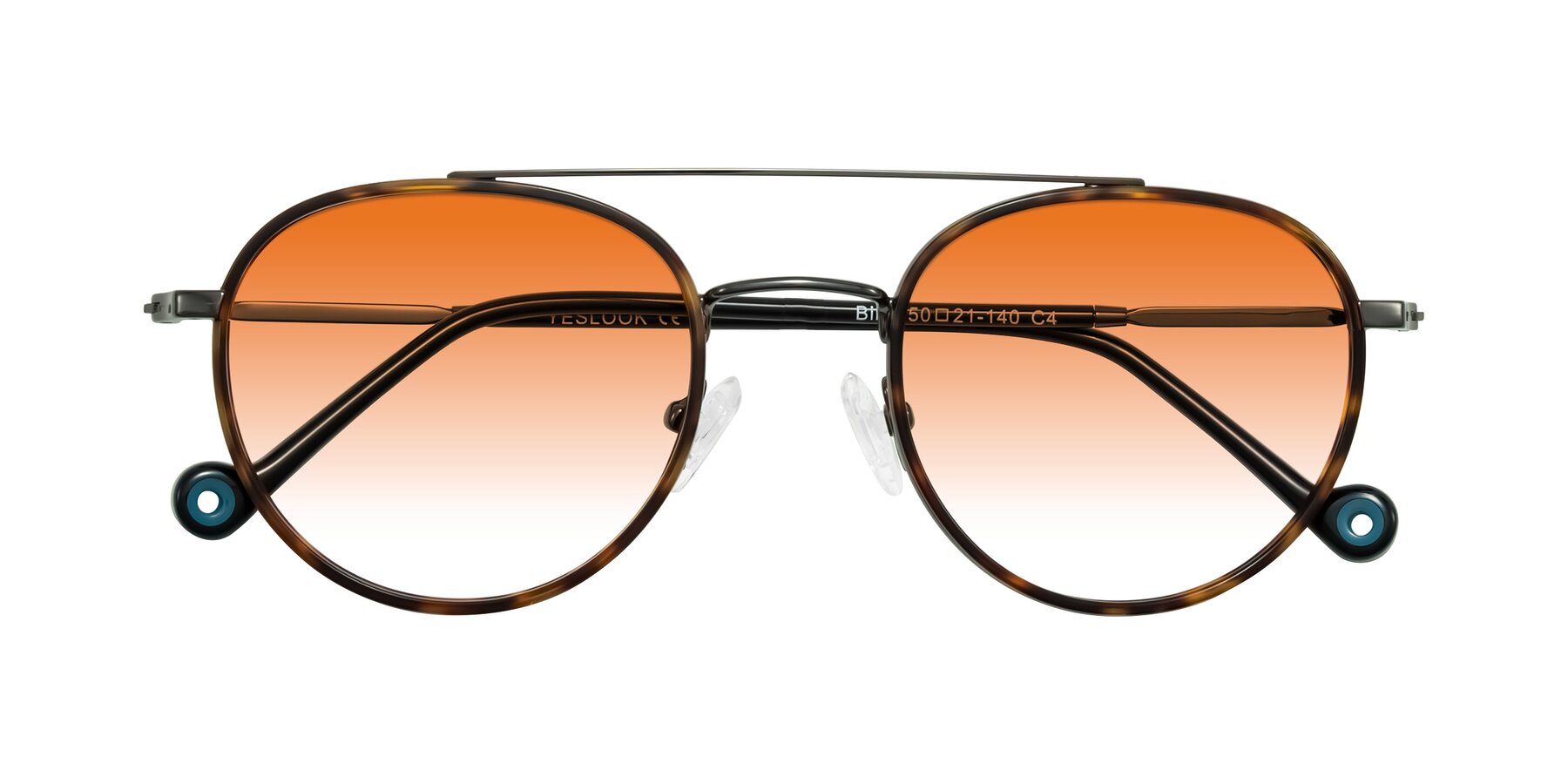 Folded Front of Biko in Tortoise/Gunmetal with Orange Gradient Lenses