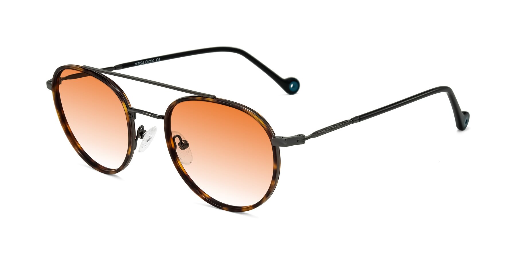 Angle of Biko in Tortoise/Gunmetal with Orange Gradient Lenses
