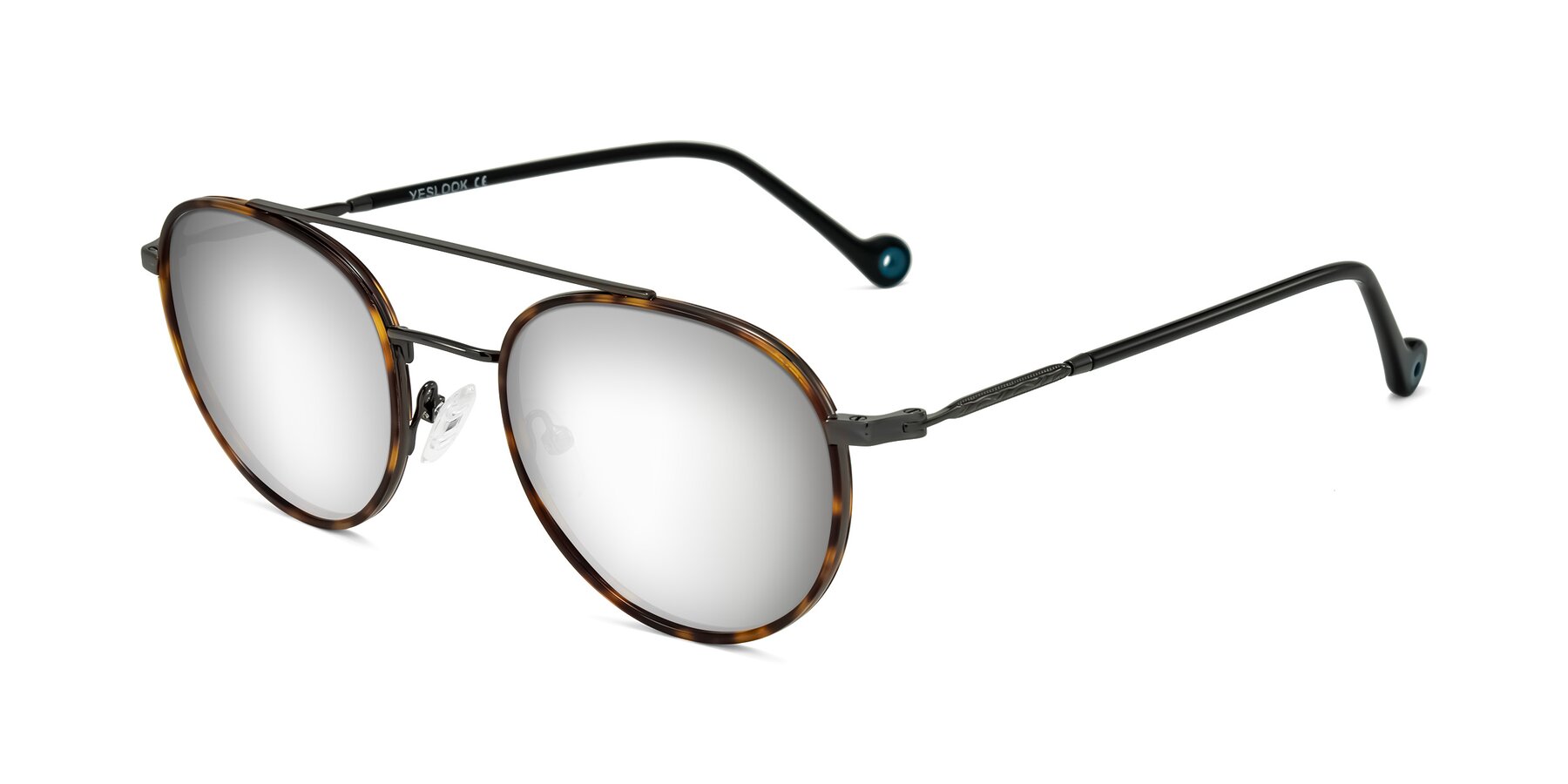 Angle of Biko in Tortoise/Gunmetal with Silver Mirrored Lenses