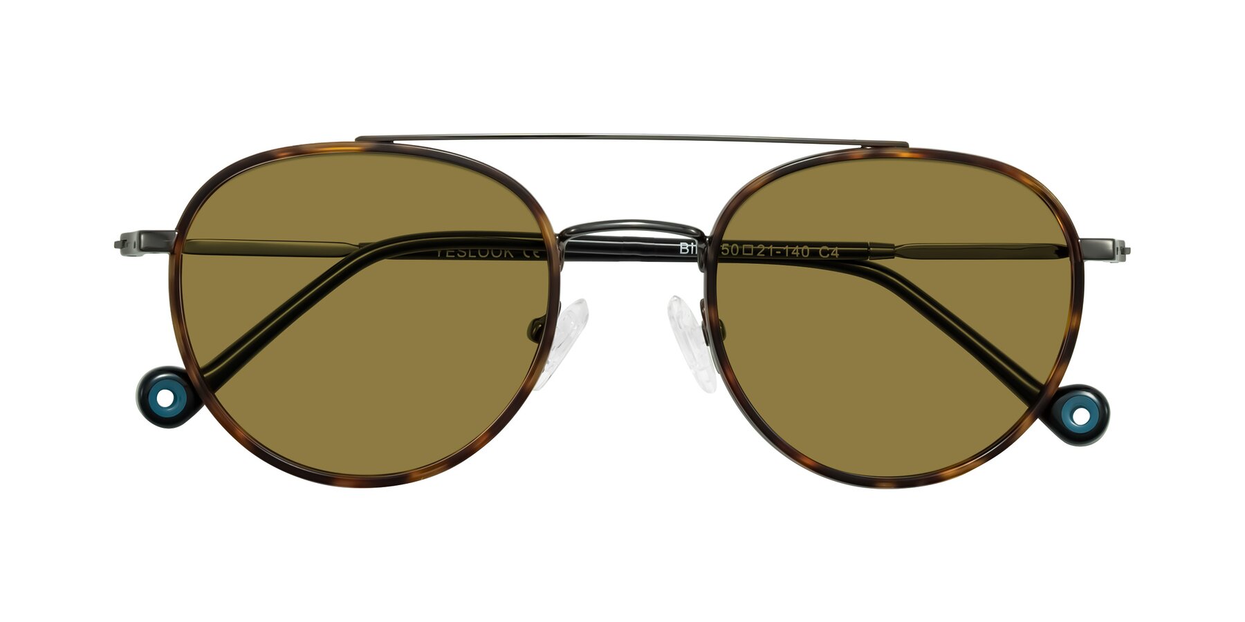 Folded Front of Biko in Tortoise/Gunmetal with Brown Polarized Lenses