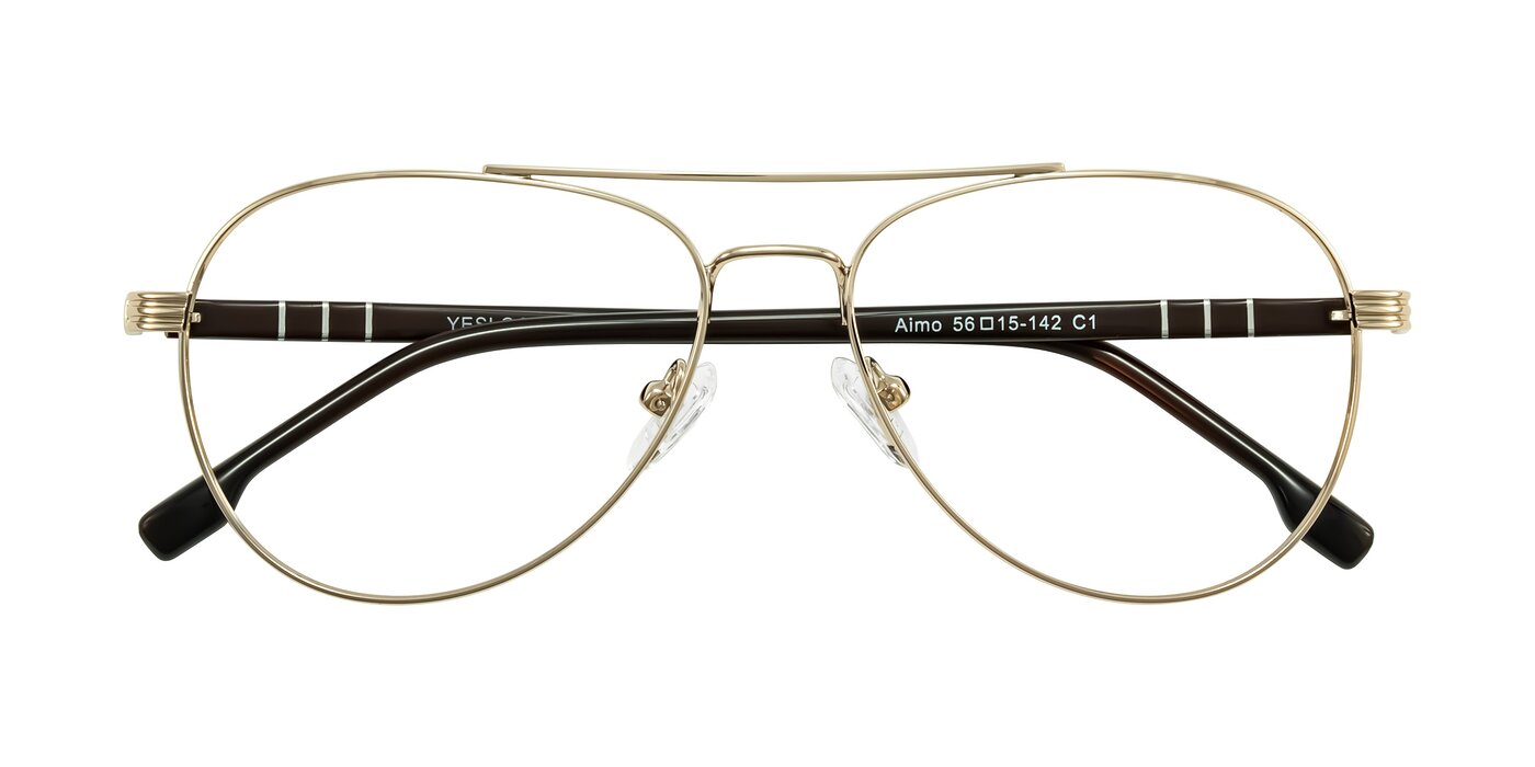 Aimo - Gold/Dark Brown Reading Glasses