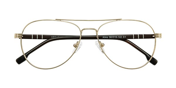 Front of Aimo in Gold/Dark Brown