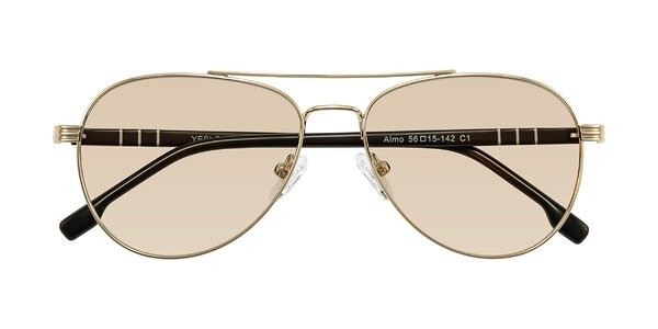 Front of Aimo in Gold/Dark Brown