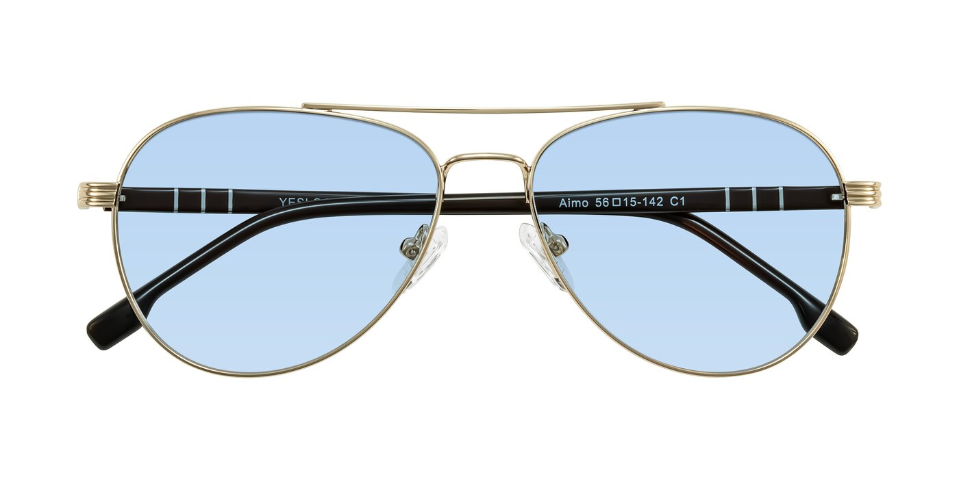 Aimo - Gold/Dark Brown Tinted Sunglasses