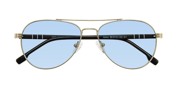 Front of Aimo in Gold/Dark Brown