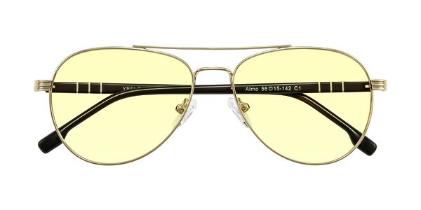 Front of Aimo in Gold/Dark Brown