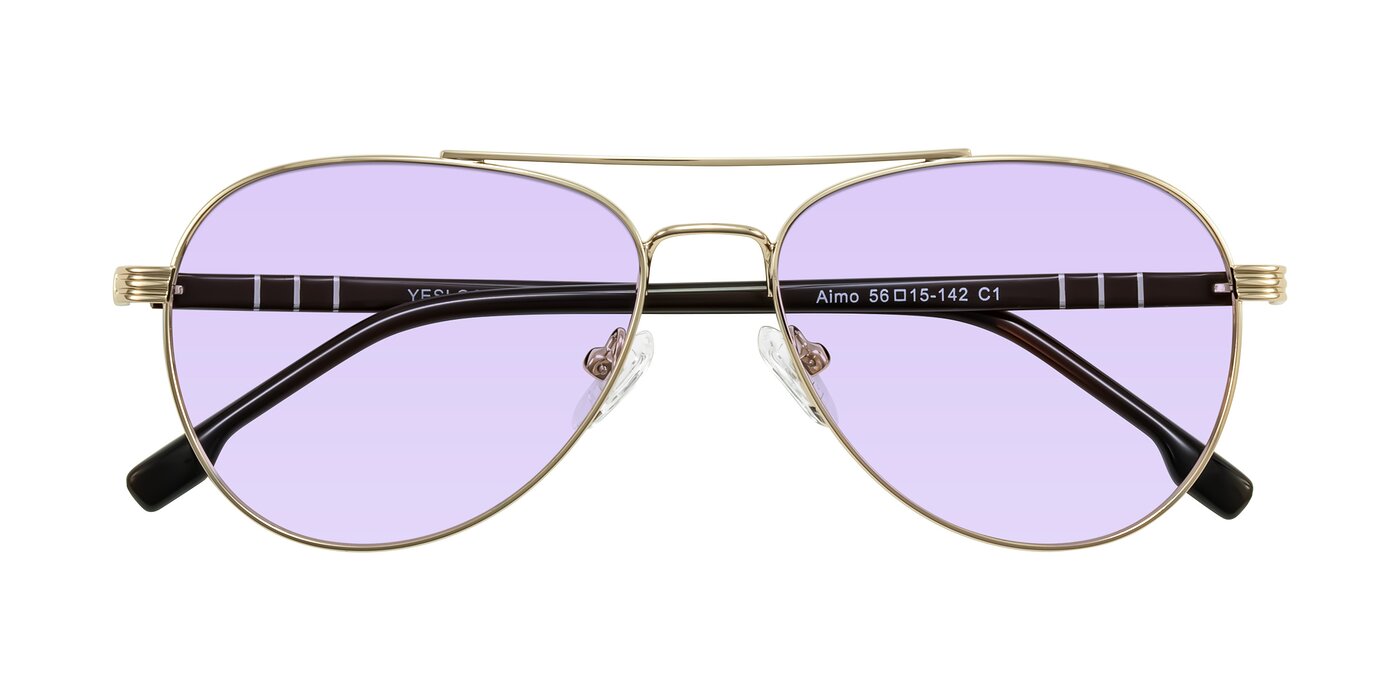 Aimo - Gold/Dark Brown Tinted Sunglasses