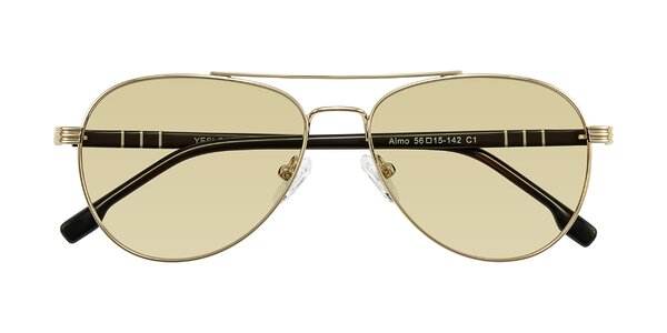 Front of Aimo in Gold/Dark Brown