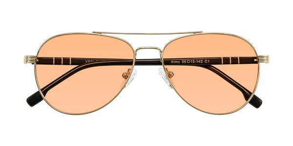 Front of Aimo in Gold/Dark Brown