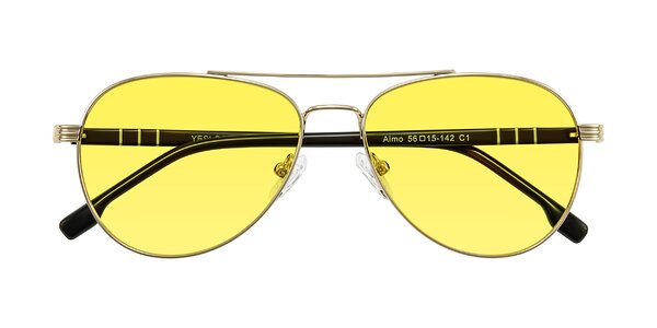 Front of Aimo in Gold/Dark Brown