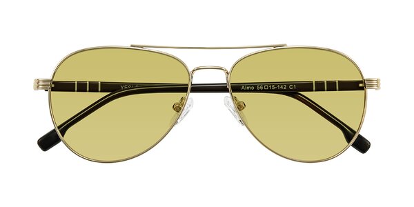 Front of Aimo in Gold/Dark Brown