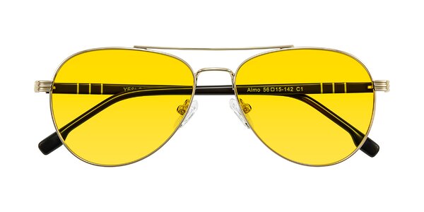 Front of Aimo in Gold/Dark Brown