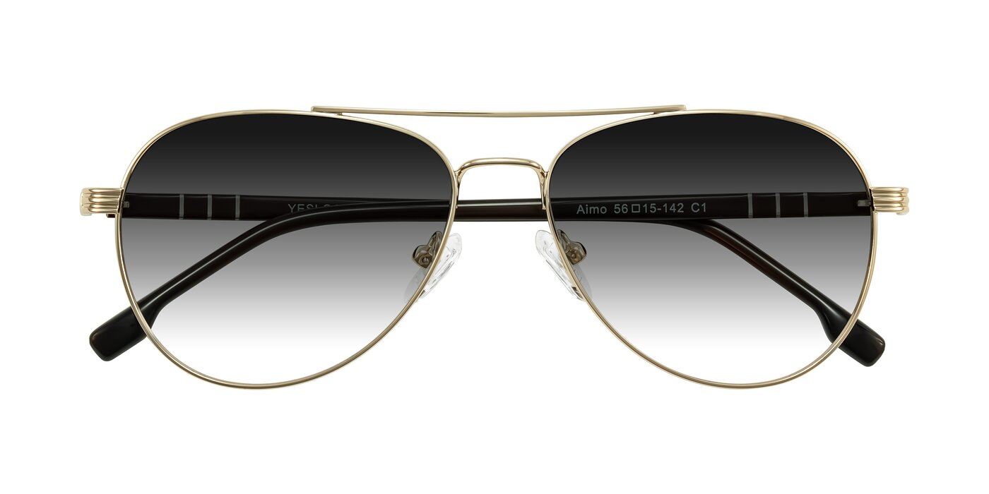 Aimo - Gold/Dark Brown Gradient Sunglasses