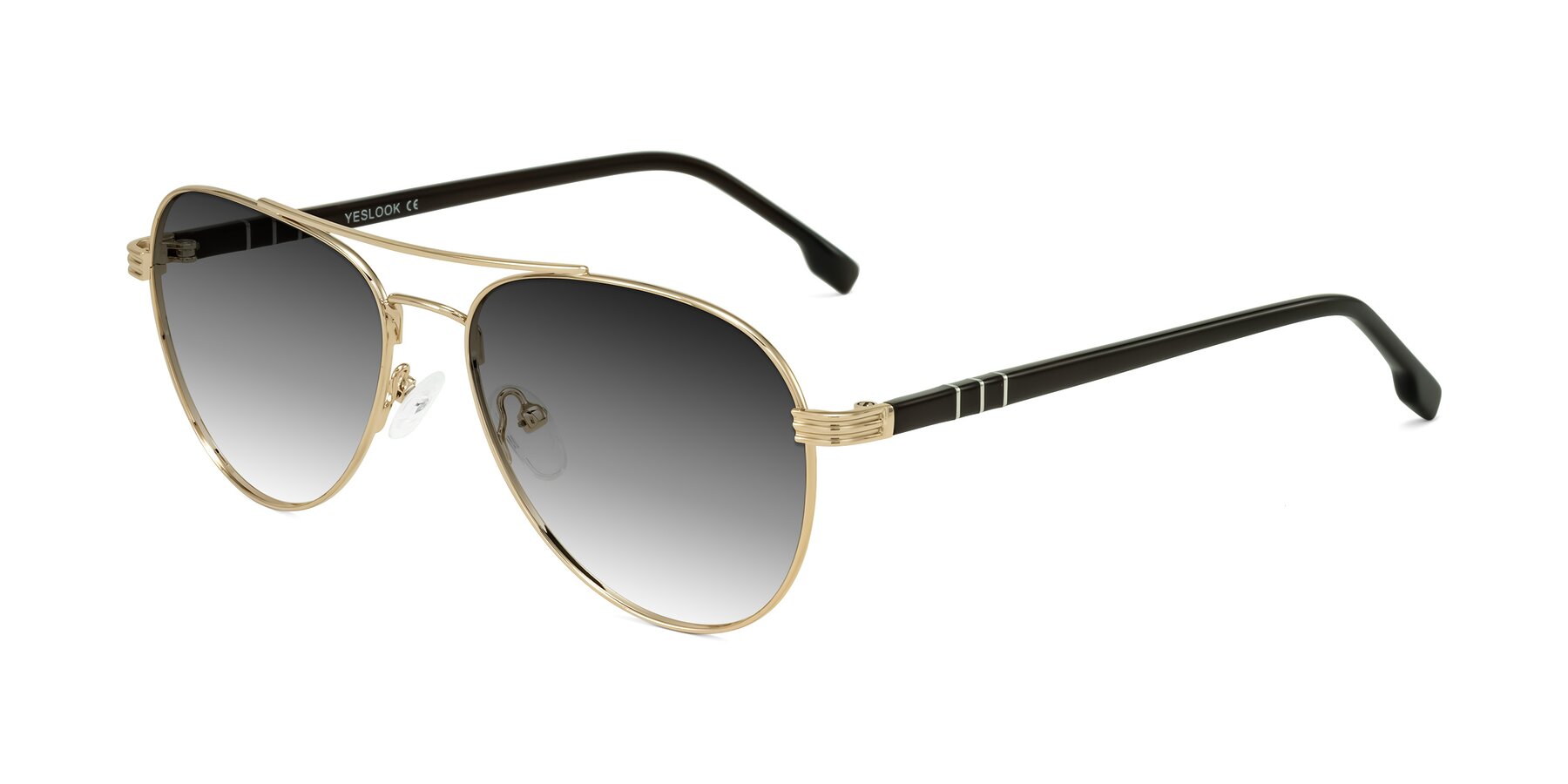 Angle of Aimo in Gold/Dark Brown with Gray Gradient Lenses