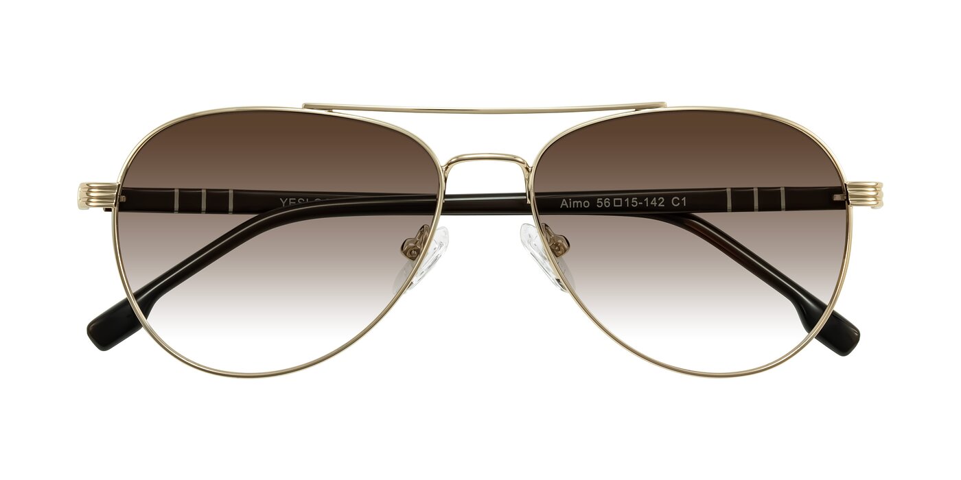 Aimo - Gold/Dark Brown Gradient Sunglasses